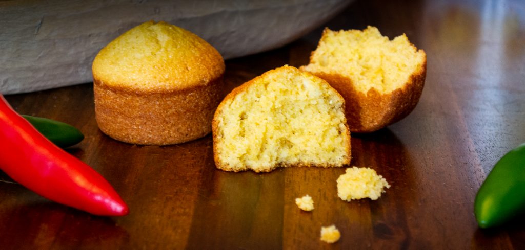 Cornbread muffins made with buttermilk